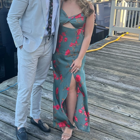 Satin Floral Dress - Picture 3 of 3